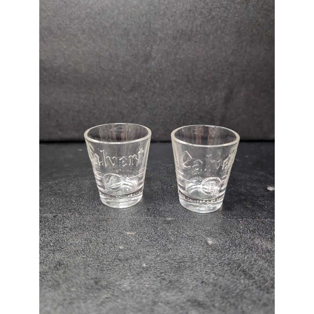 Calvert Whiskey Shot Glasses Vintage Set, A B Taste Testing Set, Vintage Barware